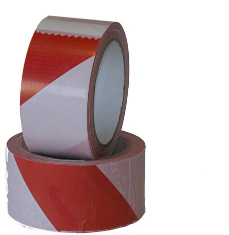 TAPE IEZZY SIGNALERINGS 50MMX66M ROOD -HUISMERK FACILITAIRE PRODUCTEN 15088 WIT